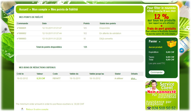 Points de fidélité, Gestion